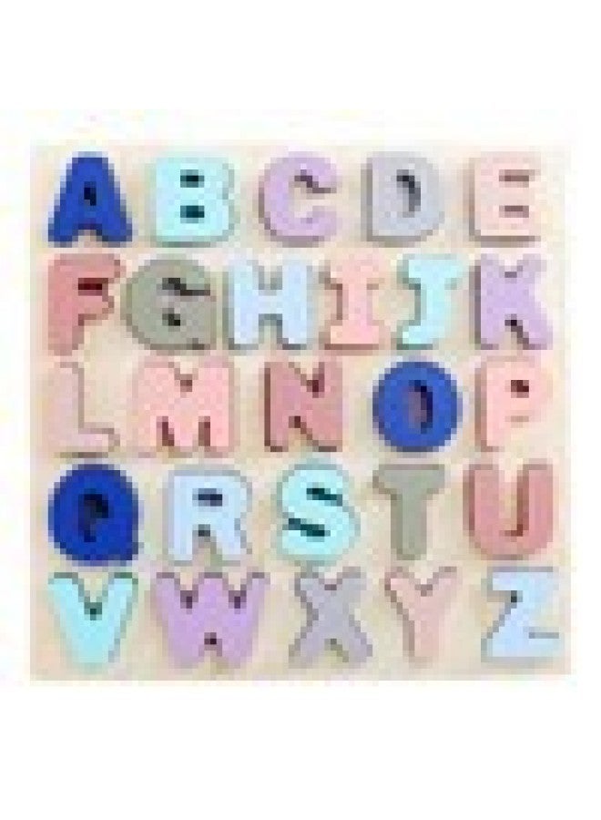 Wooden Letters Puzzle Boys And Girls Building Blocks Digital Wooden Children's Early Education Educational Toys For 1-3 Years Old-Color:Uppercase Letters - Image 2